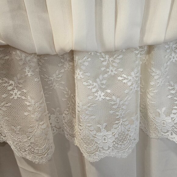Vintage Monica Richards Dress Size 14 Pleated Ivory Lace - Picture 6 of 10